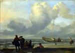 欧洲12-19世纪油画一_BACKHUYSEN, Ludolf - A Beach Scene with Fishermen